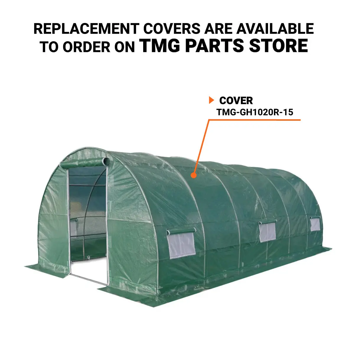 10' x 20' Tunnel Greenhouse Grow Tent w/Ripstop Leno Cover, Cold Frame, Roll-Up Mesh Windows, Round Top Roof, TMG-GH1020R - Image 3