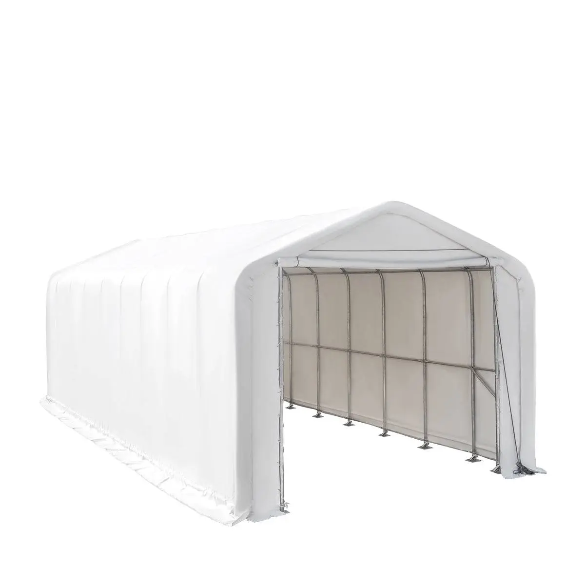 18' x 45' RV Carport Motorhome Storage Shelter, 17 oz PVC Fabric Cover, Front Roll-Up Door, Enclosed Rear Wall, 3-Layer Galvanized Steel Frame, 13' Straight Sidewalls, TMG-ST1845 - Image 3