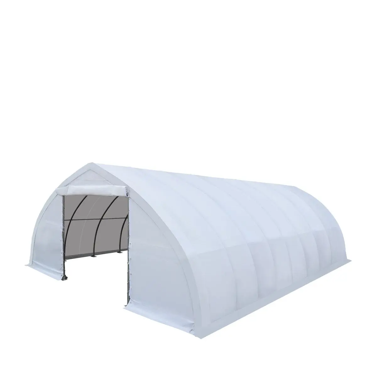 30' x 40' Peak Ceiling Storage Shelter with Heavy Duty 17 oz PVC Cover & Drive Through Doors, TMG-ST3040V