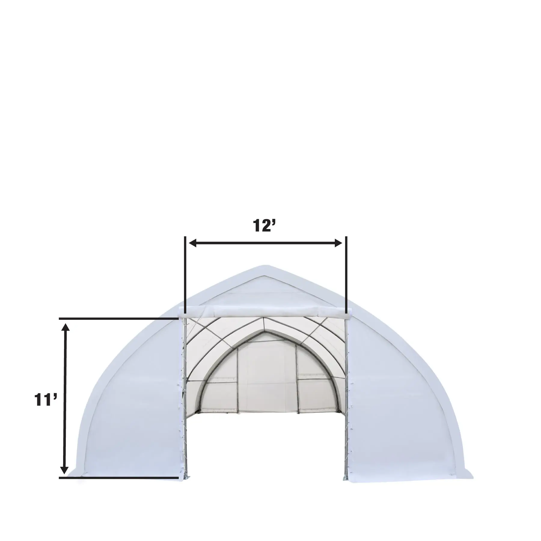 30' x 40' Peak Ceiling Storage Shelter with Heavy Duty 17 oz PVC Cover & Drive Through Doors, TMG-ST3040V - Image 4