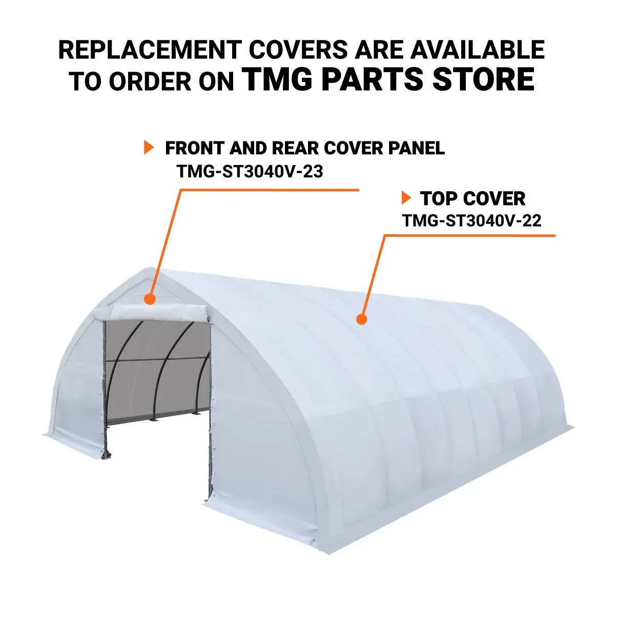 30' x 40' Peak Ceiling Storage Shelter with Heavy Duty 17 oz PVC Cover & Drive Through Doors, TMG-ST3040V - Image 5