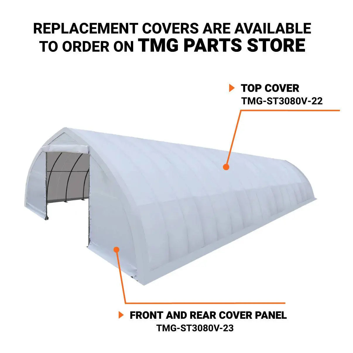 30' x 80' Peak Ceiling Storage Shelter with Heavy Duty 17 oz PVC Cover & Drive Through Doors, TMG-ST3080V - Image 5