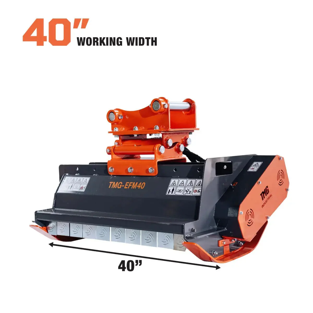 40" Excavator Brush Flail Mower, 6 to 8-ton Carrier, 16-21 GPM, TMG-EFM40 - Image 8