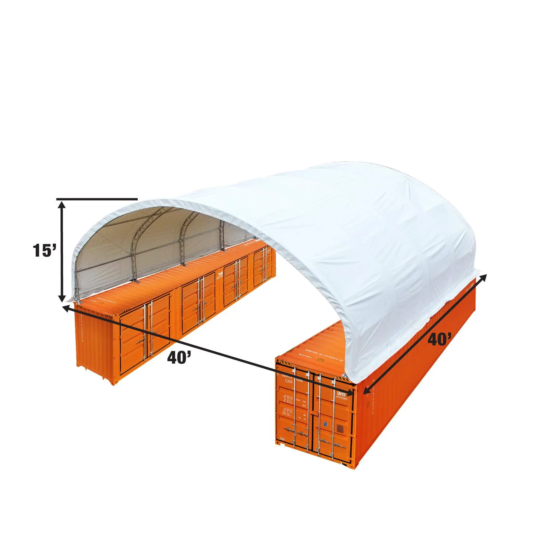 40' x 40' Dual Truss Container Shelter with Heavy Duty 21 oz PVC Cover, TMG-DT4041C (Previously DT4040C) - Image 6