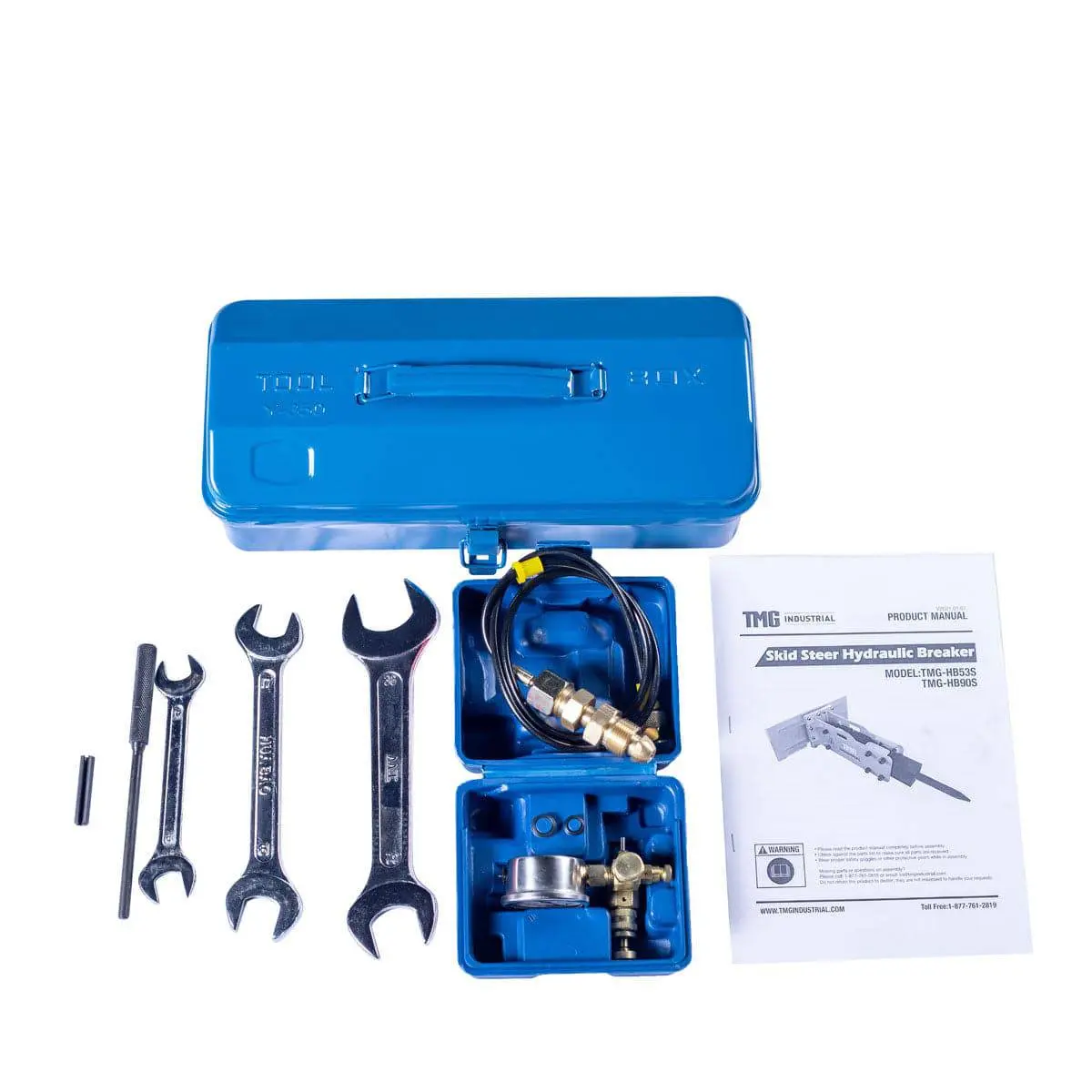 Hydraulic Breaker, 30-70 HP Skid Steer Universal Mount, 2" Moil Point Chisel TMG-HB53S - Image 11