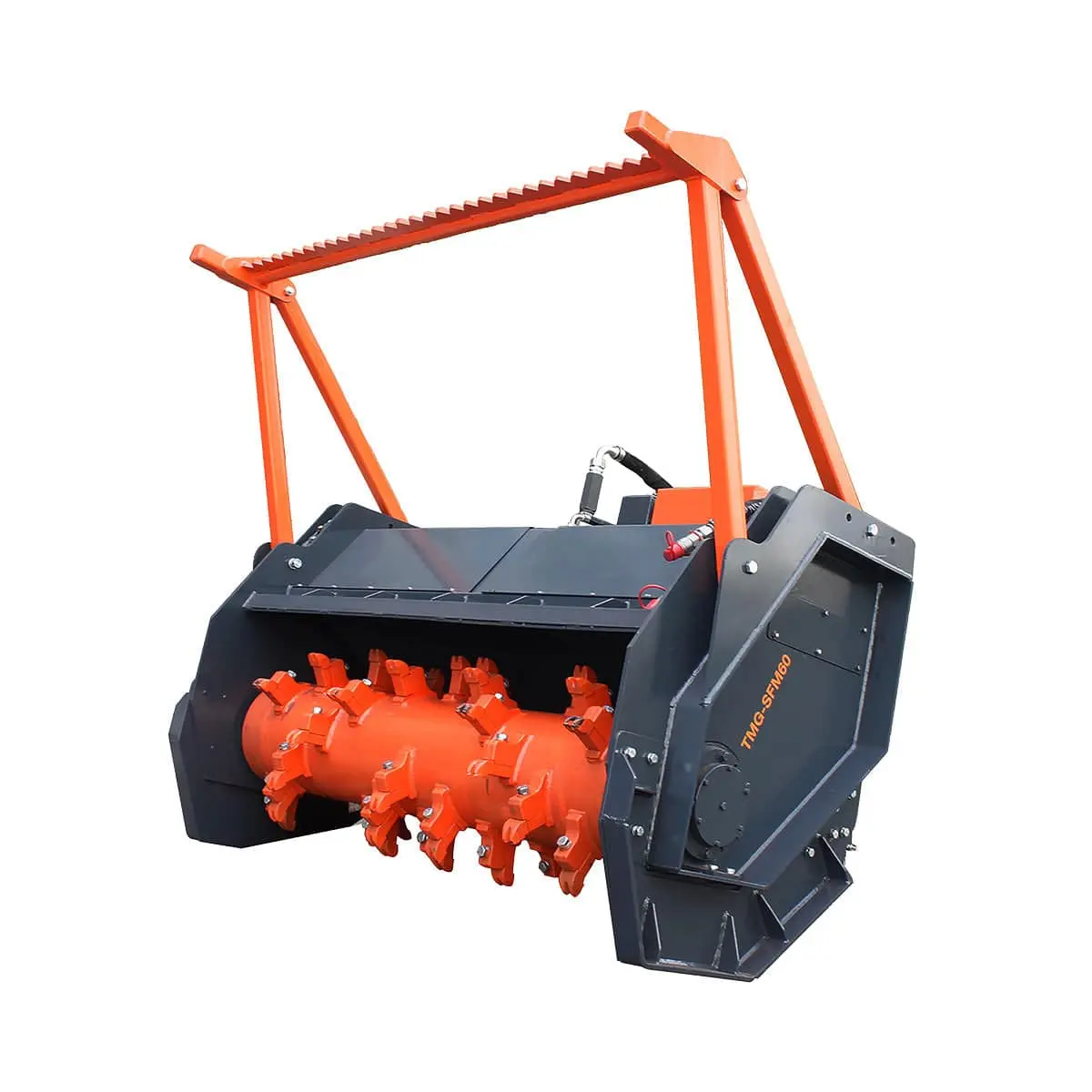 60" Skid Steer Forestry Drum Mulcher, Forged Alloy Teeth, Cooling System w/Radiator, 75 HP Skid Steers, TMG-SFM60 - Image 3