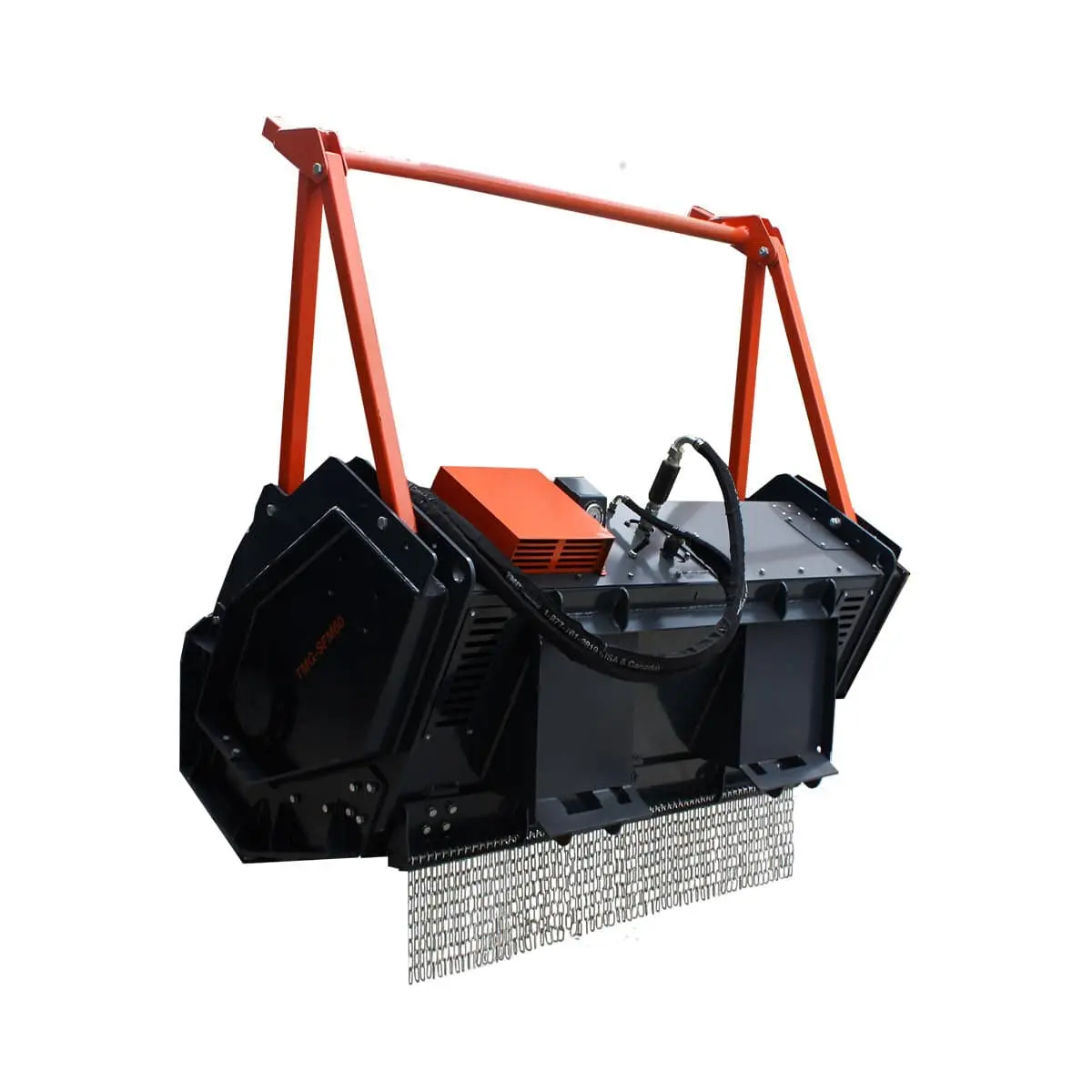 60" Skid Steer Forestry Drum Mulcher, Forged Alloy Teeth, Cooling System w/Radiator, 75 HP Skid Steers, TMG-SFM60 - Image 5