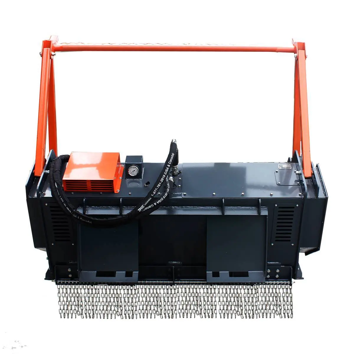 60" Skid Steer Forestry Drum Mulcher, Forged Alloy Teeth, Cooling System w/Radiator, 75 HP Skid Steers, TMG-SFM60 - Image 6