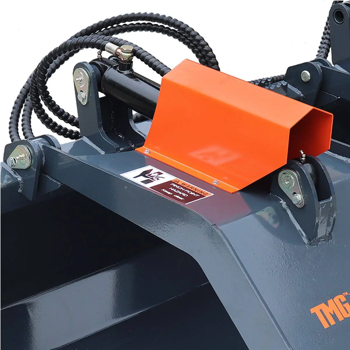 72" Skid Steer Solid Bottom Grapple Bucket, 35" Grab Opening, Dual Cylinder Arms, 3000-lb Capacity, 30-70 HP, TMG-GB72 - Image 11