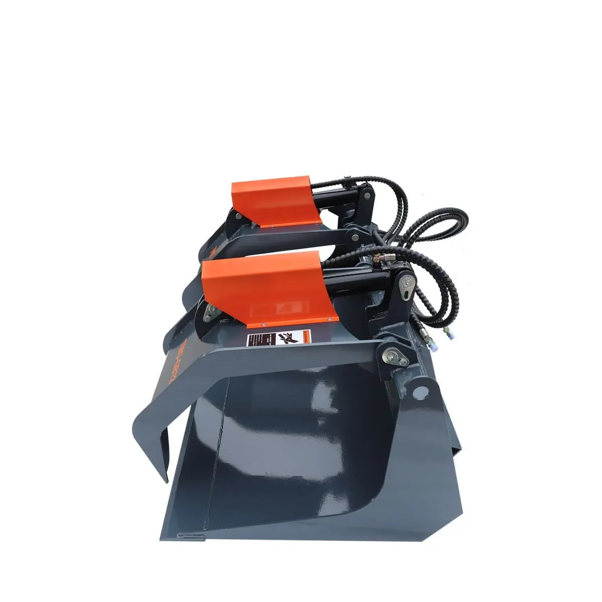 72" Skid Steer Solid Bottom Grapple Bucket, 35" Grab Opening, Dual Cylinder Arms, 3000-lb Capacity, 30-70 HP, TMG-GB72 - Image 6