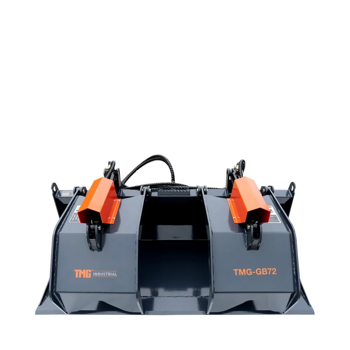 72" Skid Steer Solid Bottom Grapple Bucket, 35" Grab Opening, Dual Cylinder Arms, 3000-lb Capacity, 30-70 HP, TMG-GB72 - Image 7