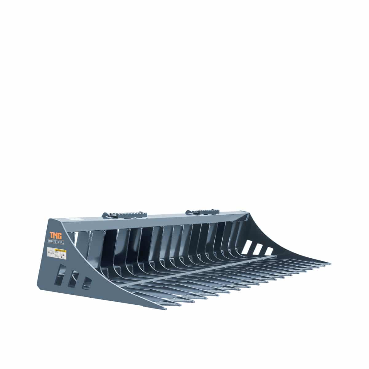 72" Skid Steer Rock Skeleton Bucket Attachment, Solid Steel, Universal Mount, 4" Tine Spacing, 45-70 HP, TMG-SB72 - Image 7