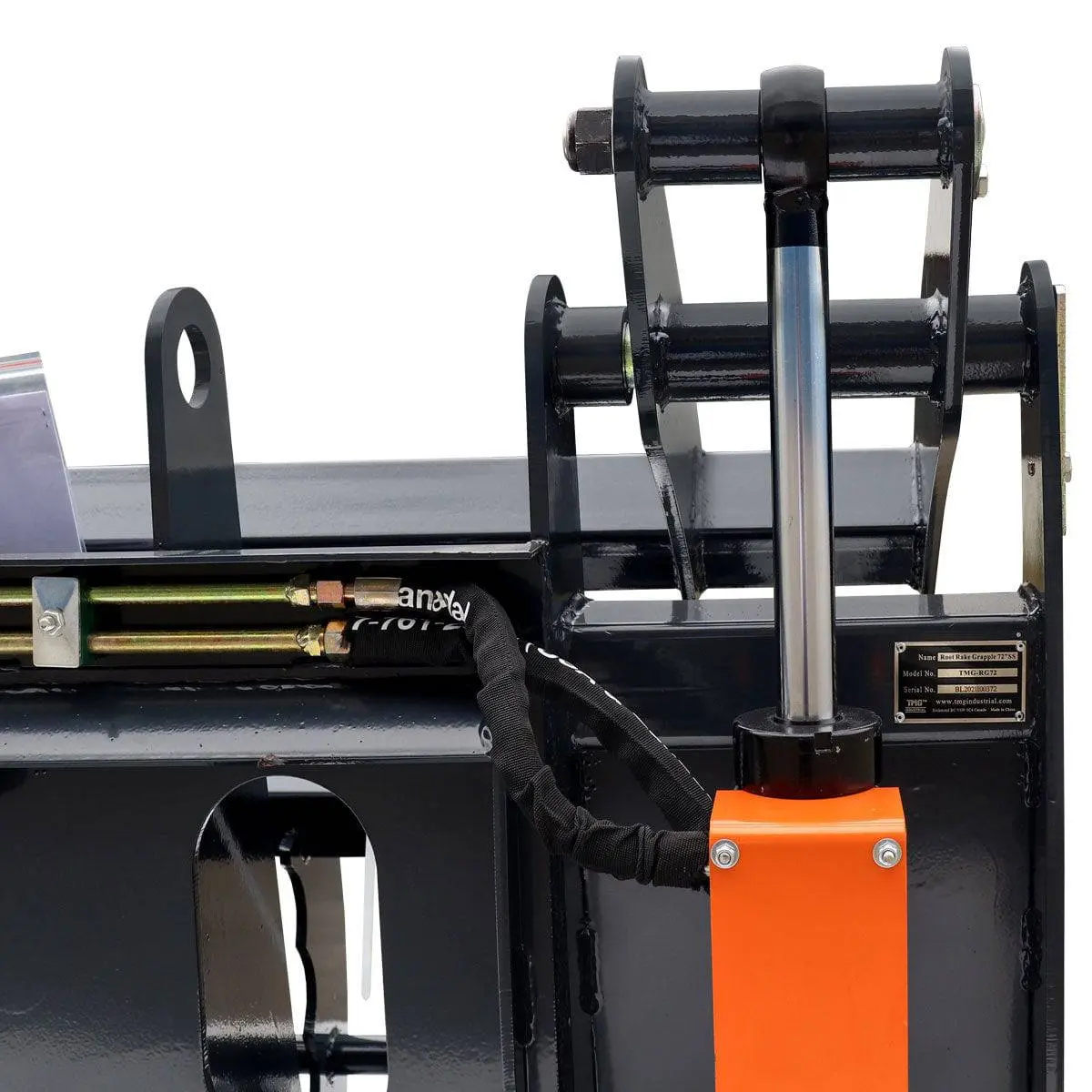 72" Skid Steer Root Rake Grapple Attachment, Universal Mount, 53" Jaw Opening, 9" Tine Spacing, 3000 lb Weight Capacity, TMG-RG72 - Image 18