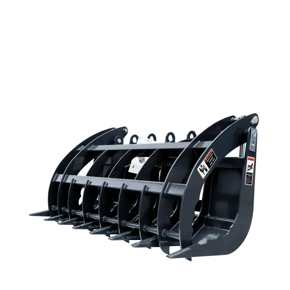 72" Skid Steer Root Rake Grapple Attachment, Universal Mount, 53" Jaw Opening, 9" Tine Spacing, 3000 lb Weight Capacity, TMG-RG72 - Image 4