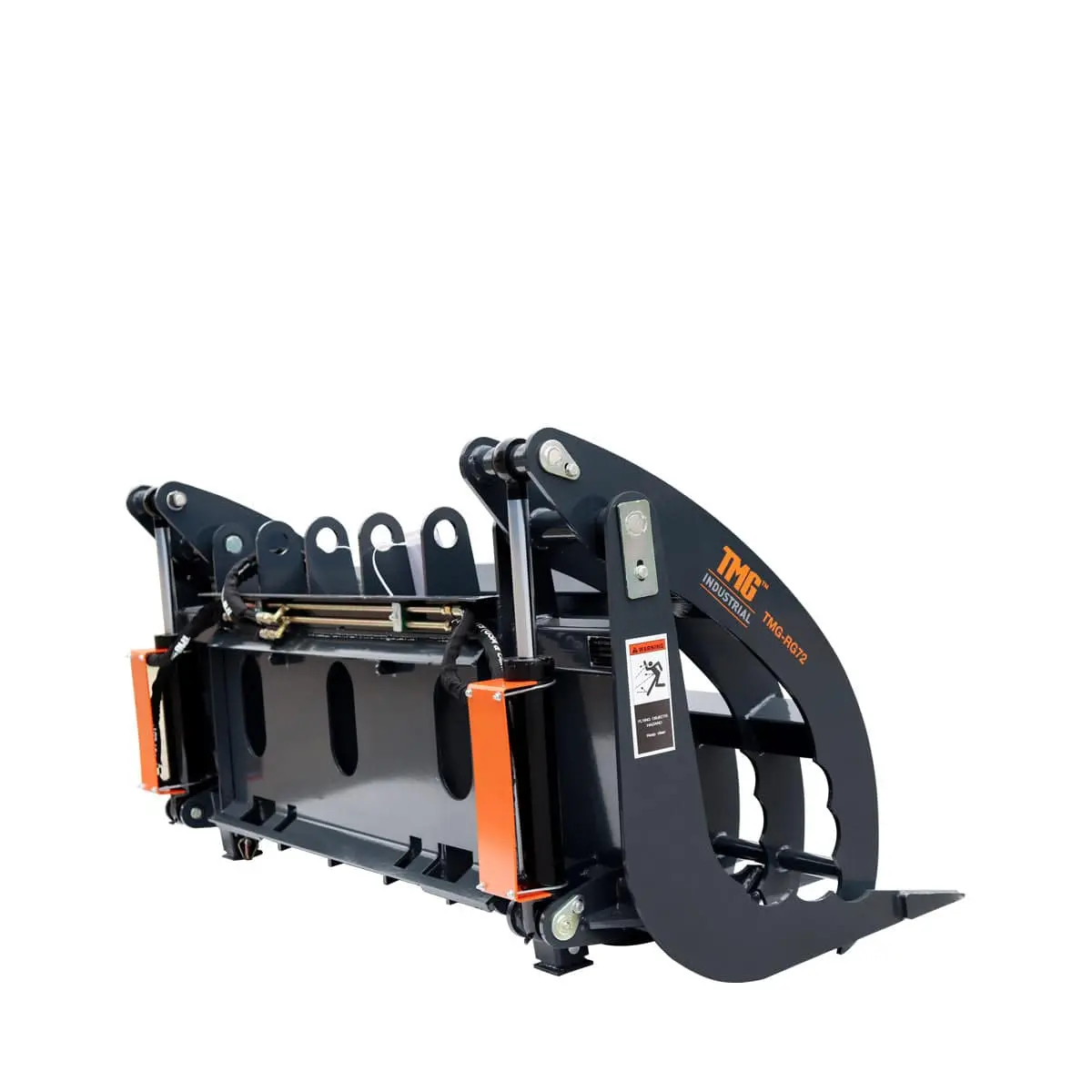 72" Skid Steer Root Rake Grapple Attachment, Universal Mount, 53" Jaw Opening, 9" Tine Spacing, 3000 lb Weight Capacity, TMG-RG72 - Image 8