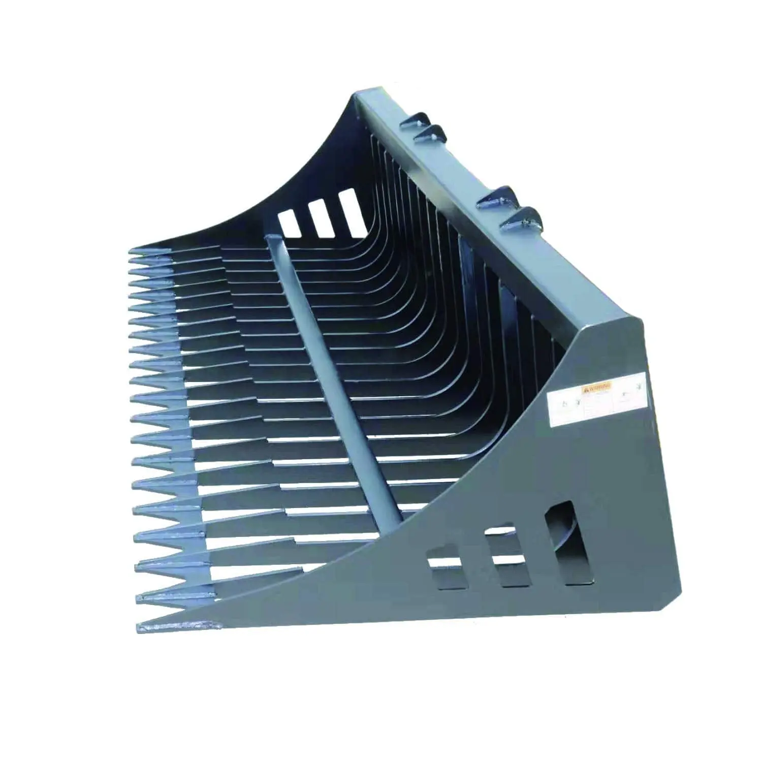 78" Skid Steer Rock Skeleton Bucket Attachment, Solid Steel, Universal Mount, 4" Tine Spacing, 45-70 HP, TMG-SB78 - Image 4