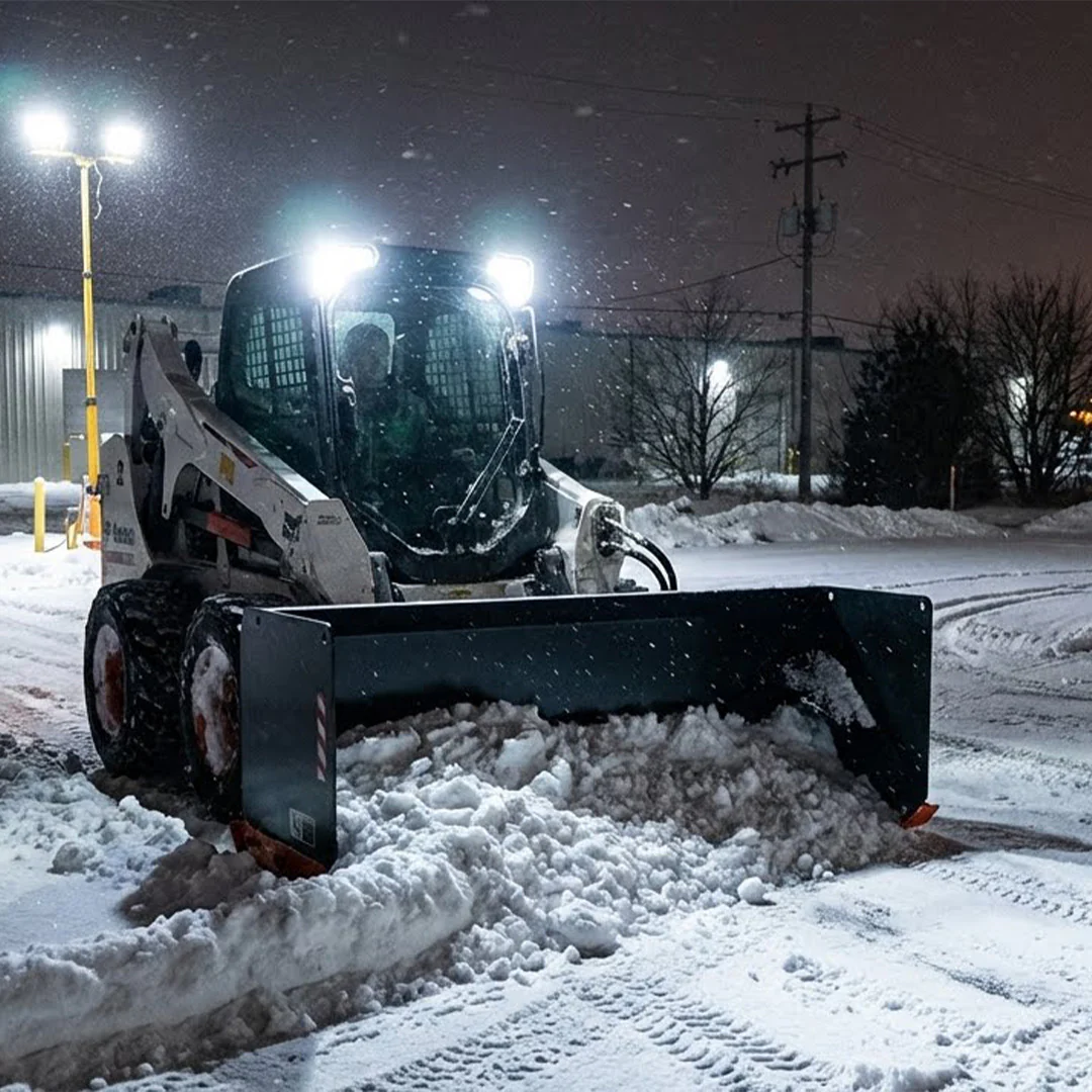 7' Skid Steer Snow Pusher w/Steel Cutting Edge, Pivoting Wear Shoes, Side Braces, 40-70 HP, TMG-SP07 - Image 3