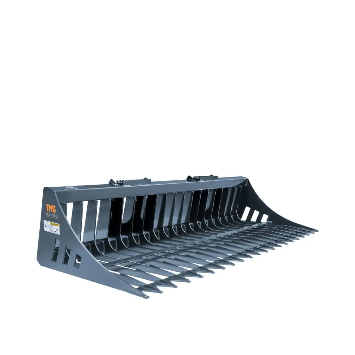 84" Skid Steer Rock Skeleton Bucket Attachment, Solid Steel, Universal Mount, 4" Tine Spacing, 45-70 HP, TMG-SB84 - Image 7