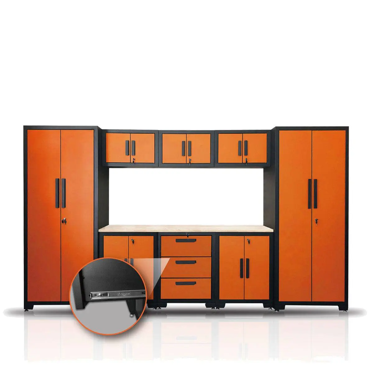 TMG-GCC09 9-Piece Garage Cabinet Workbench Combo Set, Pre-assembled, Fully Welded - Image 3