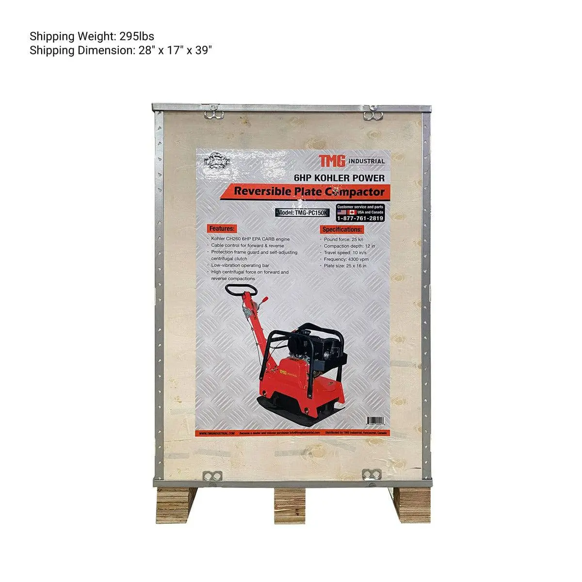 5600-lb Reversible Vibratory Plate Compactor, 6 HP Kohler Command Pro Engine TMG-PC150K - Image 10