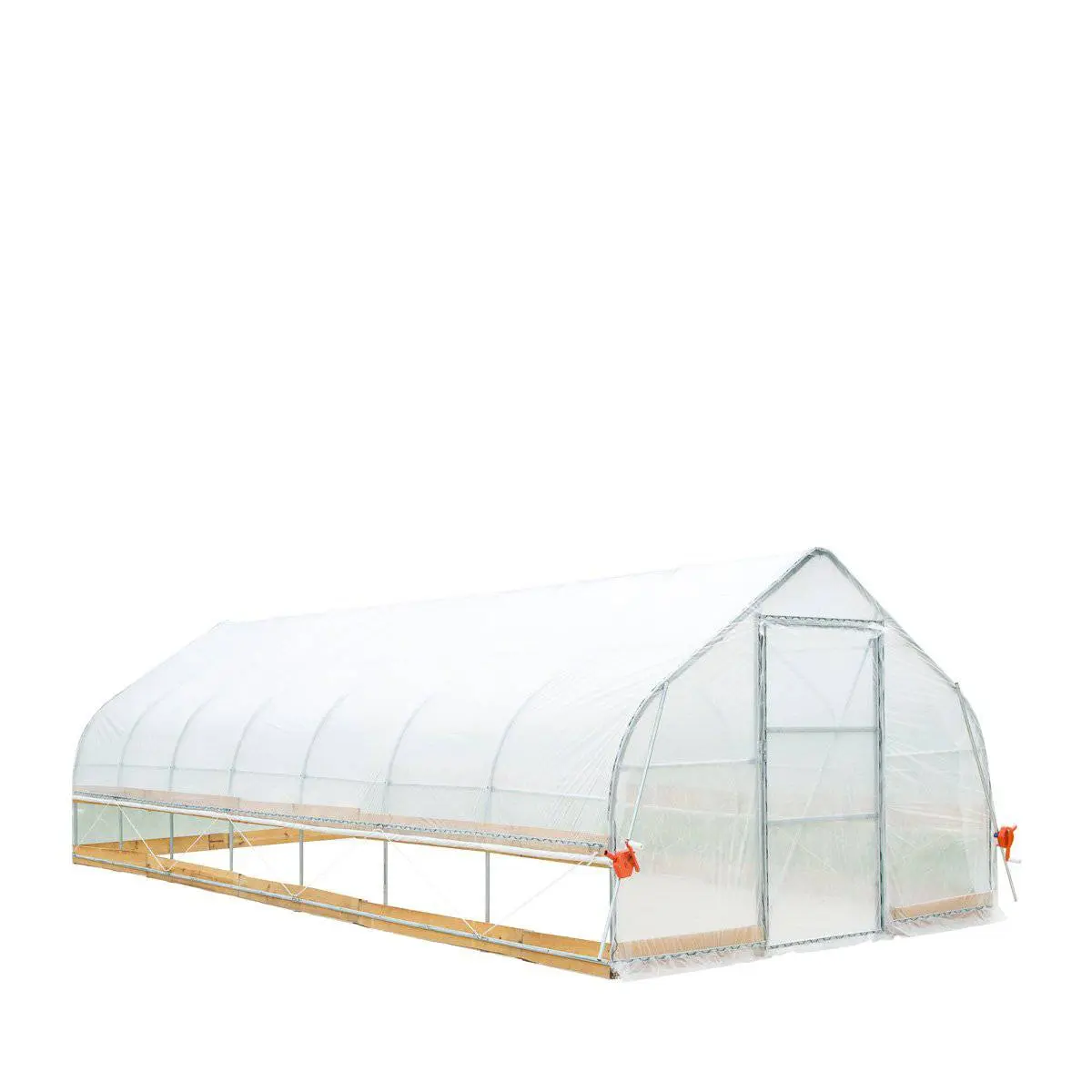 12' x 30' Tunnel Greenhouse Grow Tent w/6 Mil Clear EVA Plastic Film, Cold Frame, Hand Crank Roll-Up Sides, Peak Ceiling Roof, TMG-GH1230 - Image 6