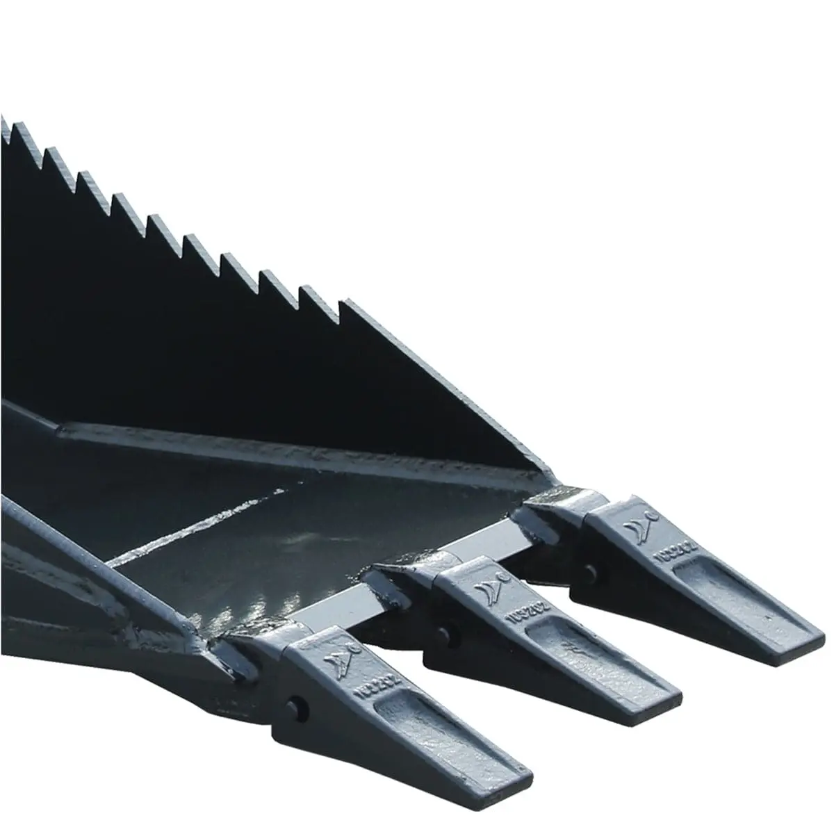 50" Skid Steer Stump Bucket Wrecker w/Universal Quick Attach Mount, Bolt-On Cutting Teeth, Curved Bottom, Reverse Curled Ripper Teeth, TMG-SB50 - Image 13