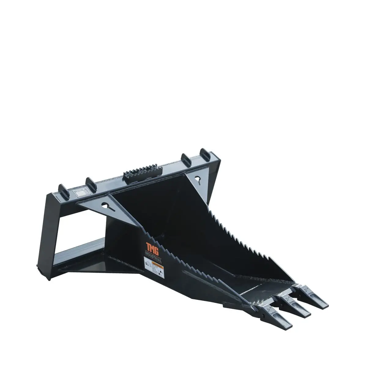 50" Skid Steer Stump Bucket Wrecker w/Universal Quick Attach Mount, Bolt-On Cutting Teeth, Curved Bottom, Reverse Curled Ripper Teeth, TMG-SB50 - Image 5