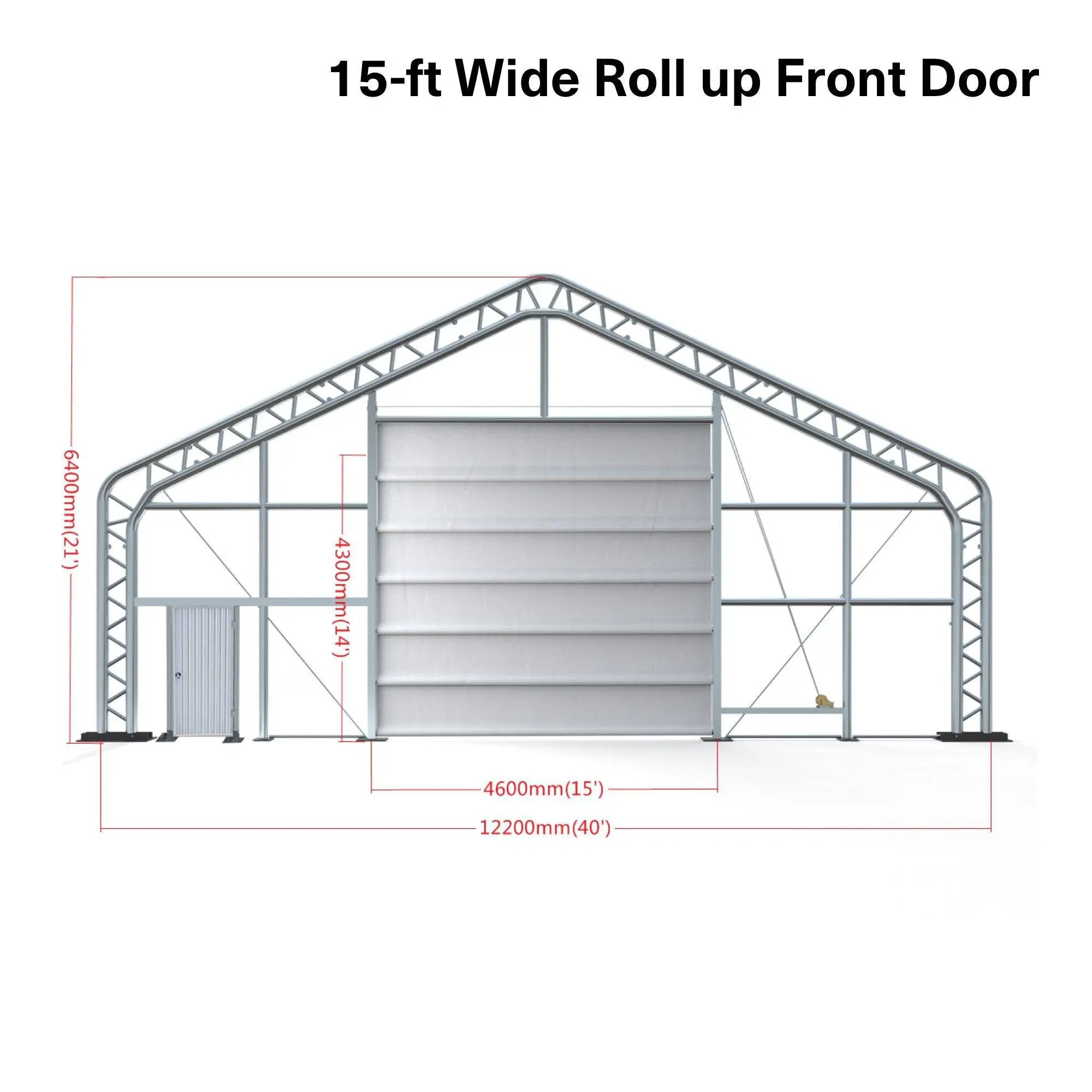 Pro Series 40' x 80' Dual Truss Storage Shelter with Heavy Duty 21 oz PVC Cover & Drive Through Doors, TMG-DT4081-PRO - Image 7