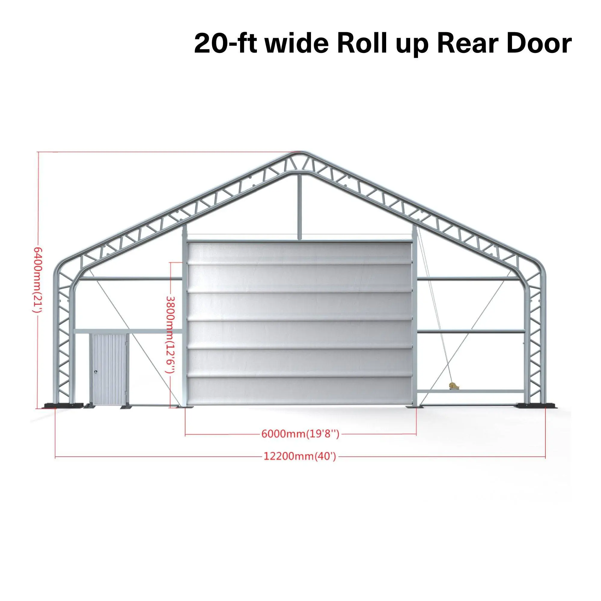 Pro Series 40' x 80' Dual Truss Storage Shelter with Heavy Duty 21 oz PVC Cover & Drive Through Doors, TMG-DT4081-PRO - Image 8