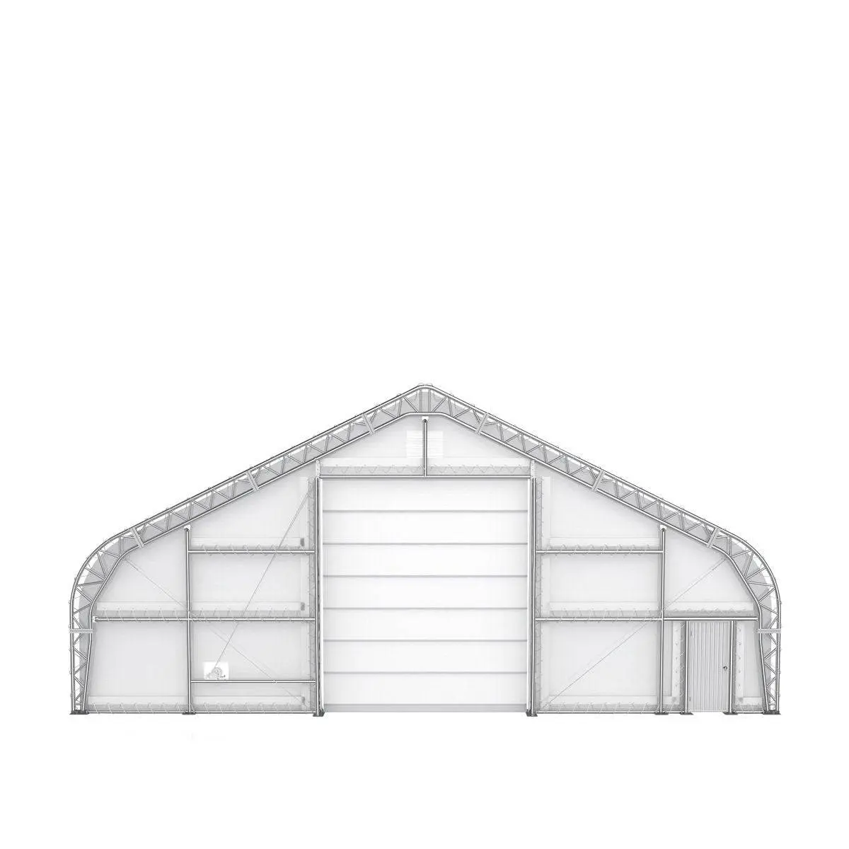50' x 100' Dual Truss Storage Shelter with Heavy Duty 32 oz PVC Cover & Drive Through Doors, TMG-DT50100-PRO - Image 7