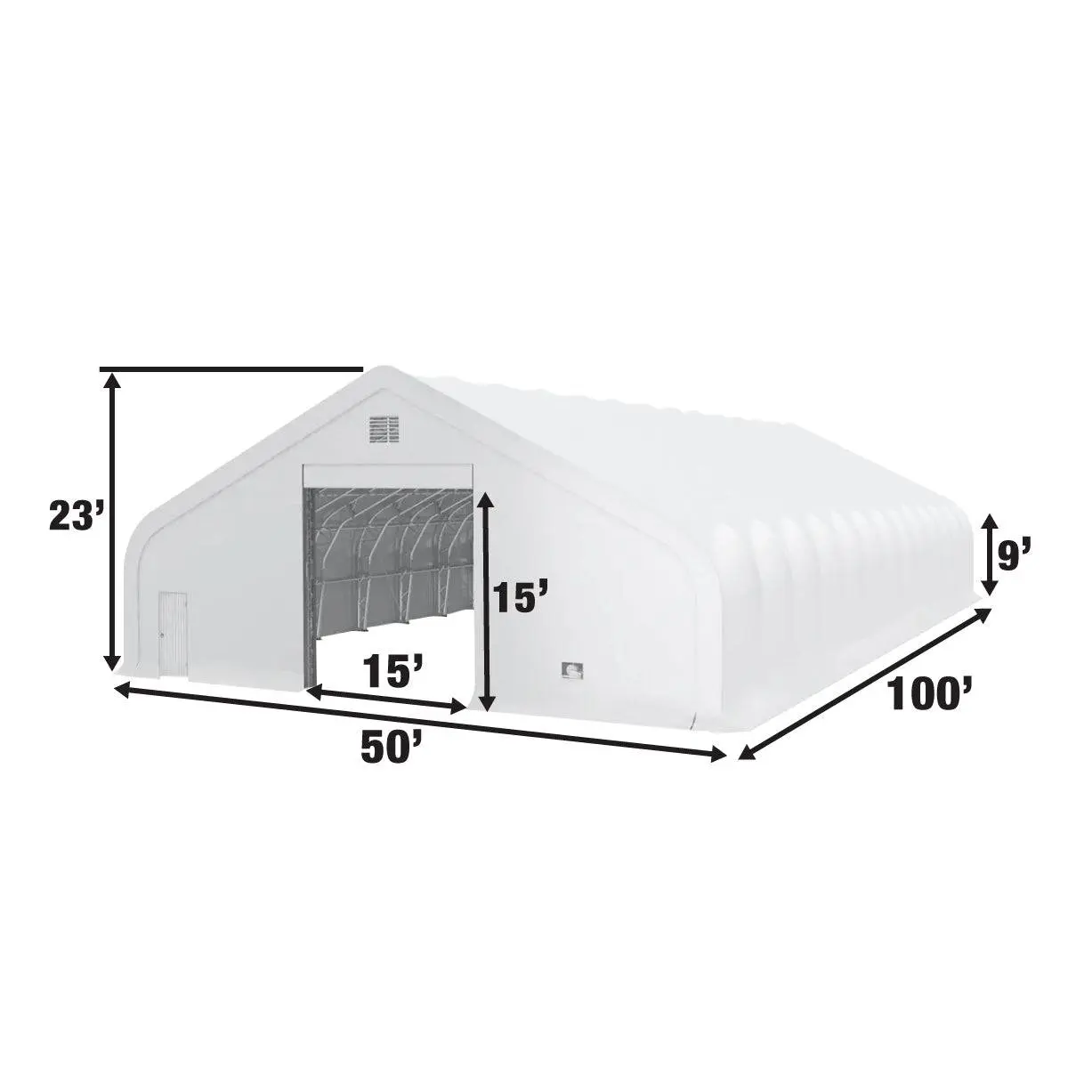 50' x 100' Dual Truss Storage Shelter with Heavy Duty 32 oz PVC Cover & Drive Through Doors, TMG-DT50100-PRO - Image 9