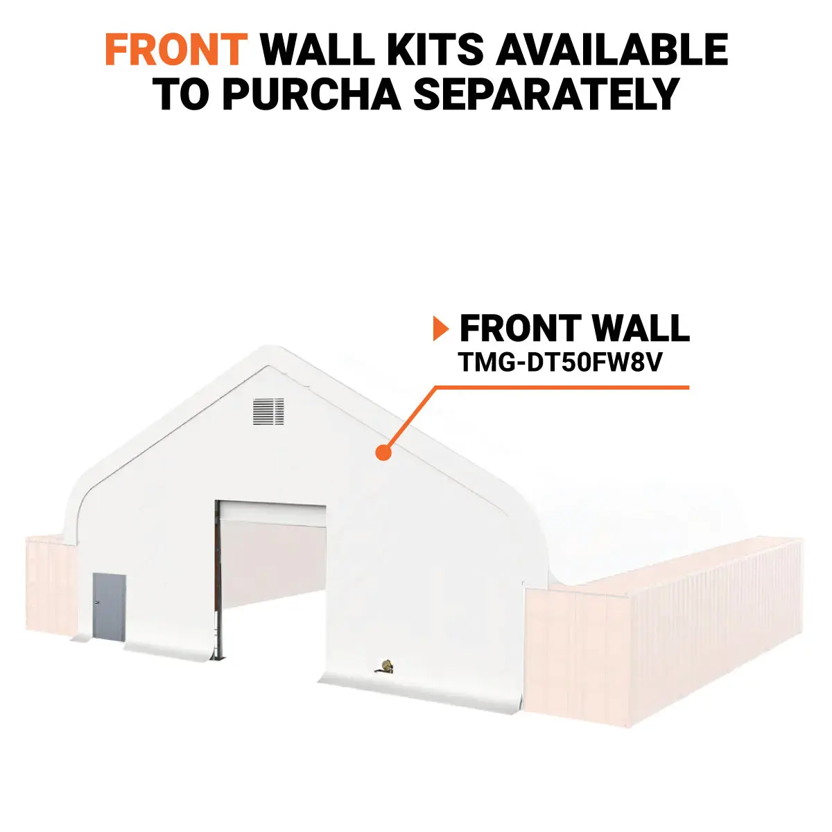 50' x 40' Dual Truss Container Shelter with Heavy Duty 32 oz PVC Cover, Enclosed End Wall and Front Drop, TMG-DT5040CF-PRO - Image 3