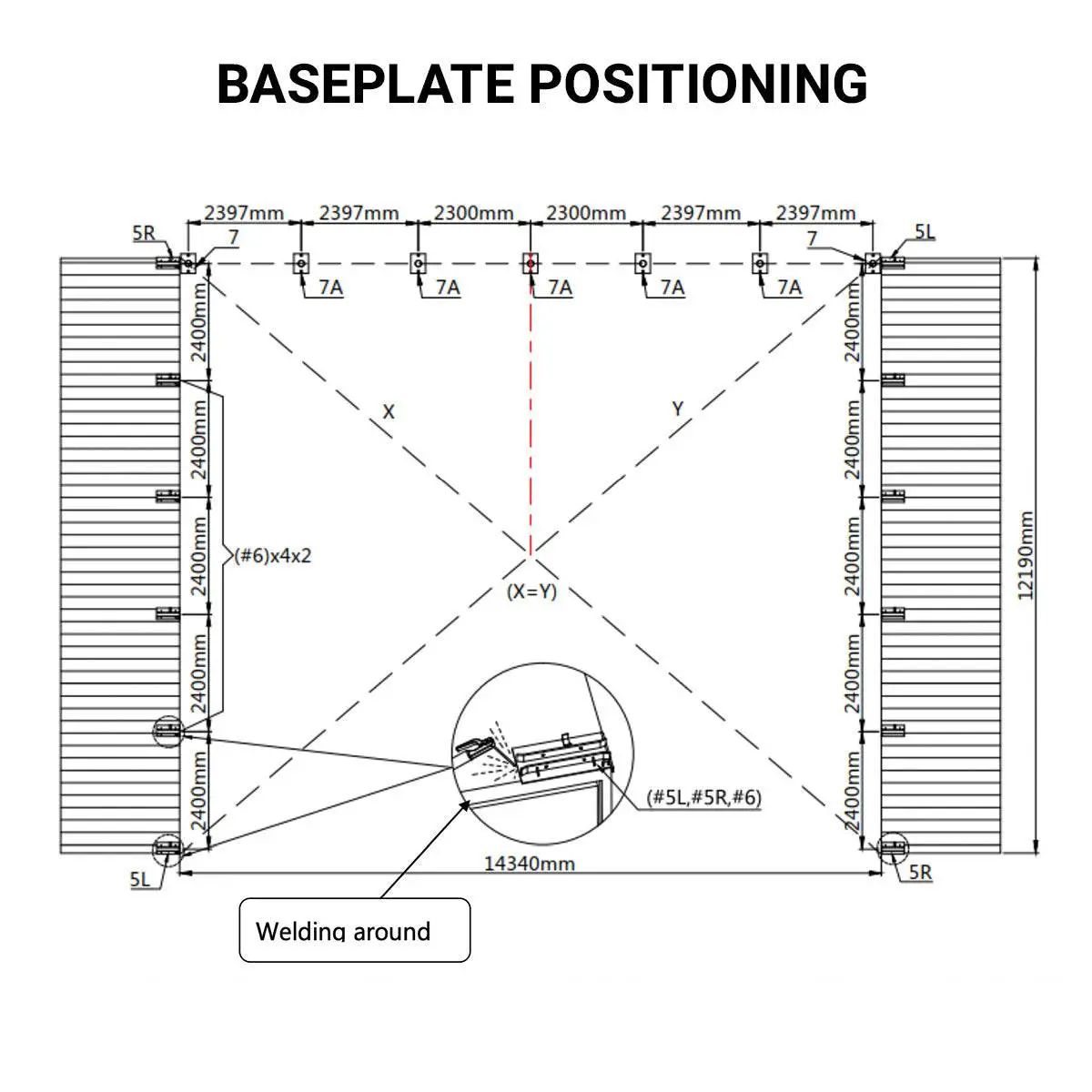 50' x 40' Dual Truss Container Shelter with Heavy Duty 32 oz PVC Cover, Enclosed End Wall and Front Drop, TMG-DT5040CF-PRO - Image 7