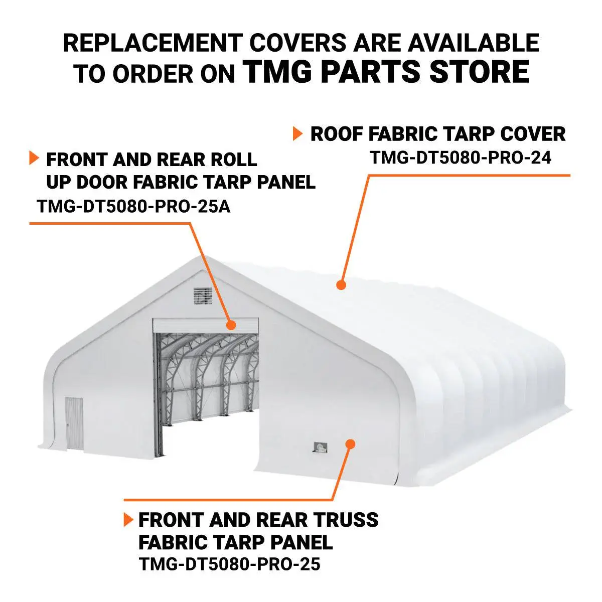 50' x 80' Dual Truss Storage Shelter with Heavy Duty 32 oz PVC Cover & Drive Through Doors, TMG-DT5080-PRO - Image 10