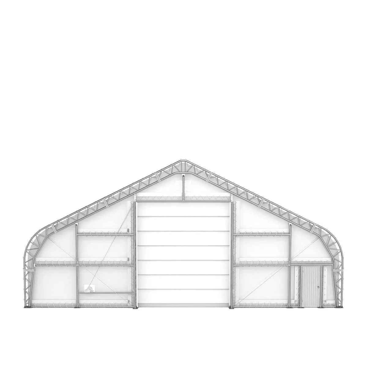 50' x 80' Dual Truss Storage Shelter with Heavy Duty 32 oz PVC Cover & Drive Through Doors, TMG-DT5080-PRO - Image 14