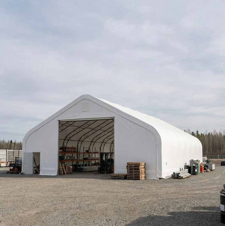 50' x 80' Dual Truss Storage Shelter with Heavy Duty 32 oz PVC Cover & Drive Through Doors, TMG-DT5080-PRO - Image 8