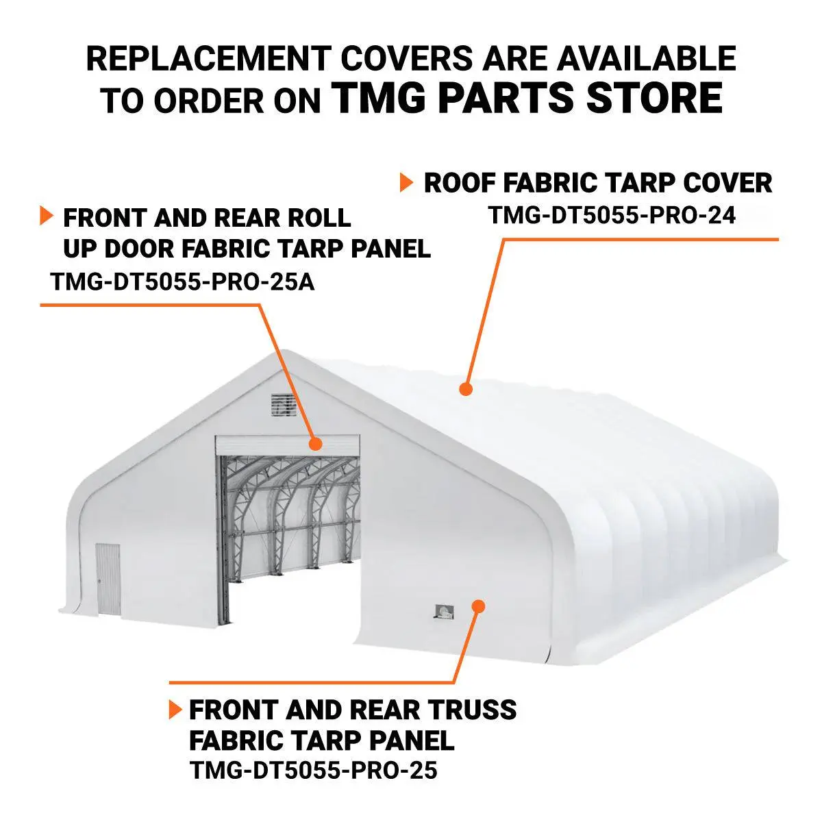 50' x 55' Dual Truss Storage Shelter with Heavy Duty 32 oz PVC Cover & Drive Through Doors TMG-DT5055-PRO - Image 10