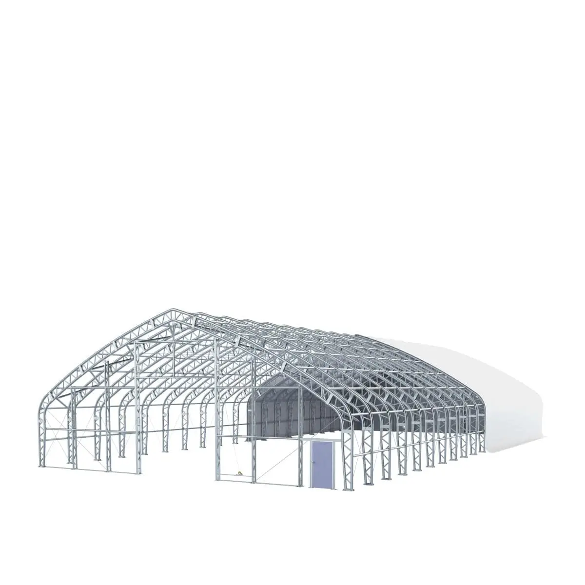 TMG-DT6000 Pro Series 60' Wide Dual Truss Storage Shelter with Heavy Duty 32oz PVC Cover (available lengths: 80', 100', 120' and 150') - Image 4