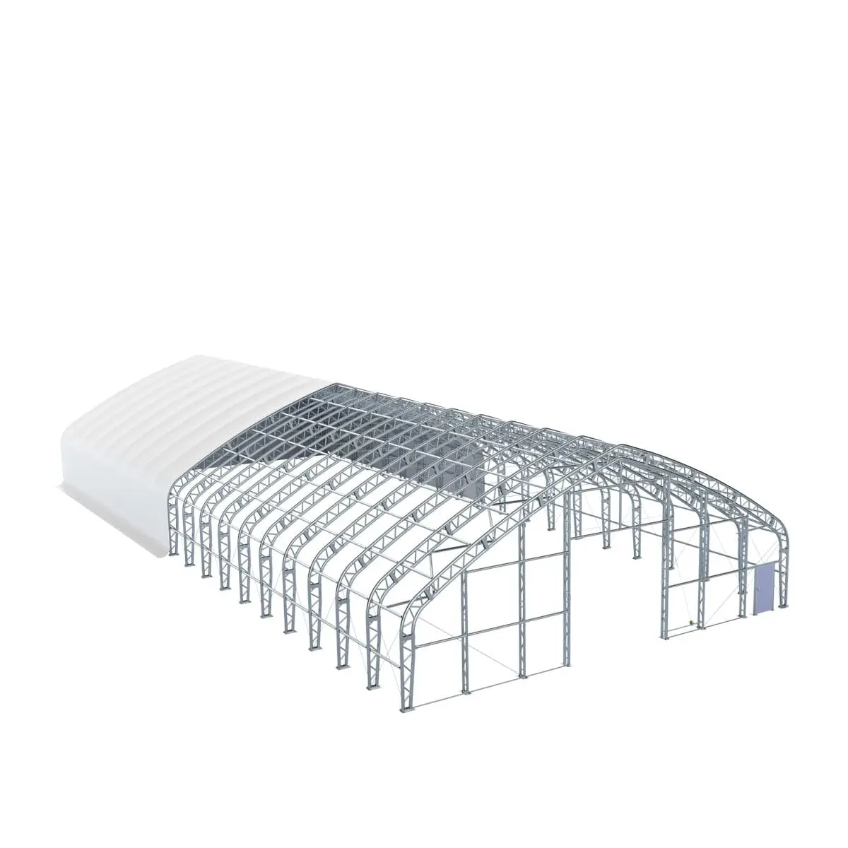 TMG-DT6000 Pro Series 60' Wide Dual Truss Storage Shelter with Heavy Duty 32oz PVC Cover (available lengths: 80', 100', 120' and 150') - Image 6