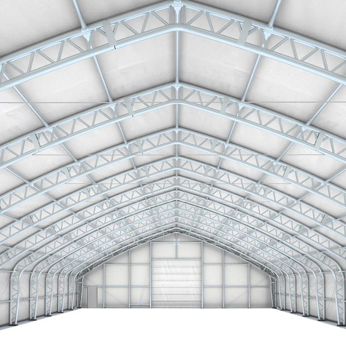 TMG-DT6000 Pro Series 60' Wide Dual Truss Storage Shelter with Heavy Duty 32oz PVC Cover (available lengths: 80', 100', 120' and 150') - Image 7