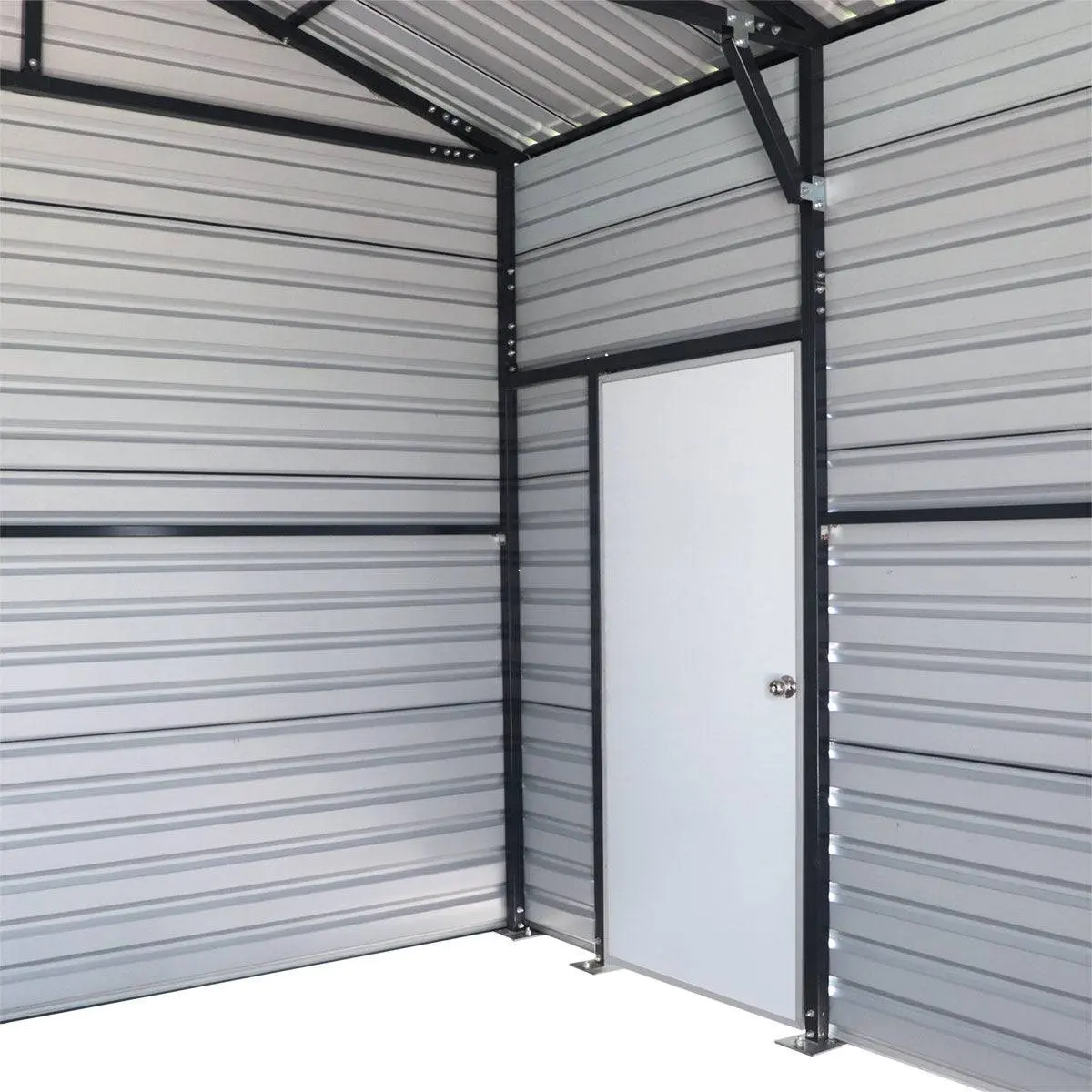 20' x 20' Metal Garage Shed, 9' High Double Front Doors, 13' Peak, 400 Sq-Ft TMG-MS2020 - Image 11