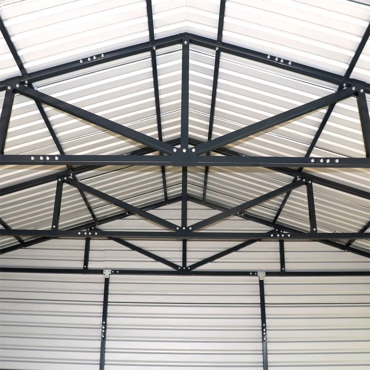 20' x 20' Metal Garage Shed, 9' High Double Front Doors, 13' Peak, 400 Sq-Ft TMG-MS2020 - Image 5