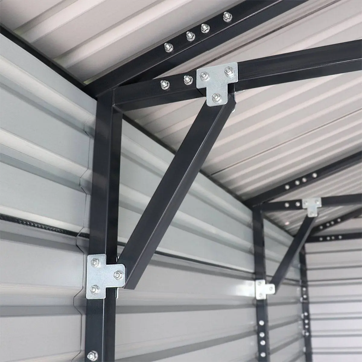 20' x 20' Metal Garage Shed, 9' High Double Front Doors, 13' Peak, 400 Sq-Ft TMG-MS2020 - Image 8