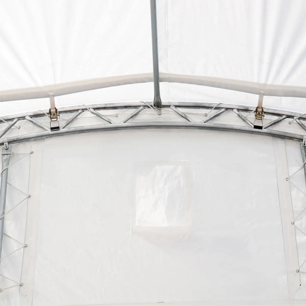 30' x 20' Dual Truss Container Shelter with Heavy Duty 17 oz PVC Cover, Enclosed End Wall & Front Drop, TMG-DT3020CF - Image 17