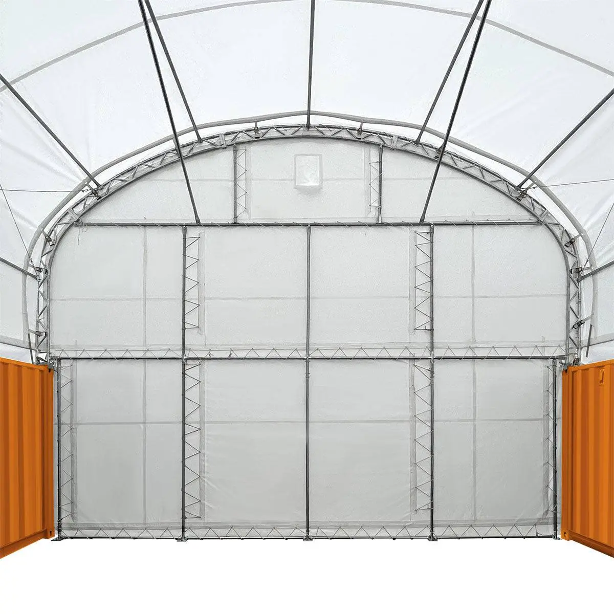 30' x 20' Dual Truss Container Shelter with Heavy Duty 17 oz PVC Cover, Enclosed End Wall & Front Drop, TMG-DT3020CF - Image 18