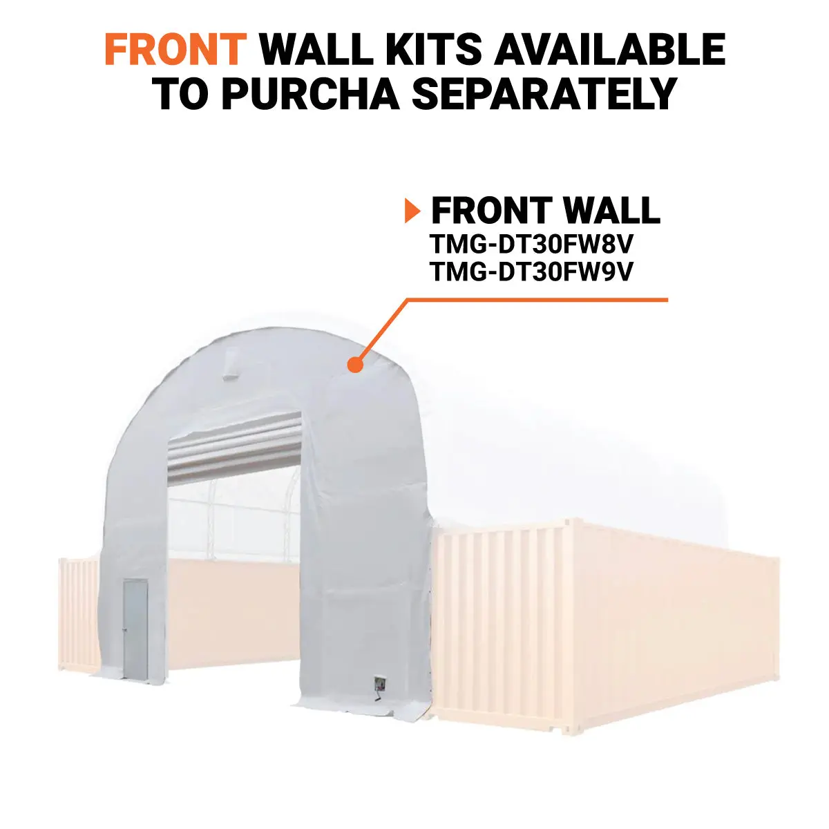 30' x 20' Dual Truss Container Shelter with Heavy Duty 17 oz PVC Cover, Enclosed End Wall & Front Drop, TMG-DT3020CF - Image 3