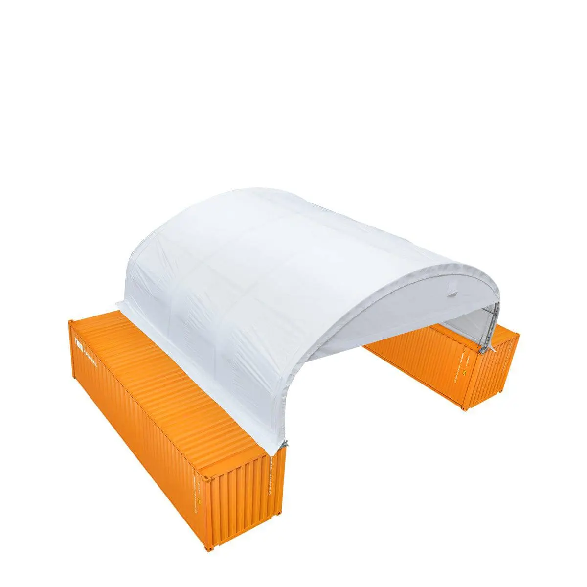 30' x 20' Dual Truss Container Shelter with Heavy Duty 17 oz PVC Cover, Enclosed End Wall & Front Drop, TMG-DT3020CF - Image 6