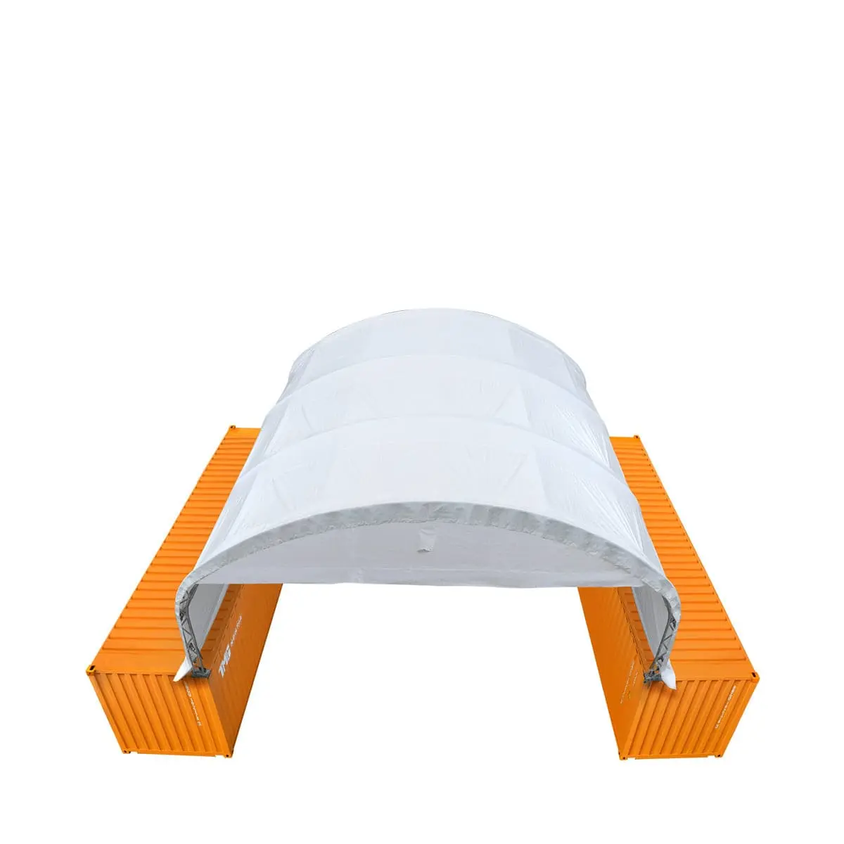 30' x 20' Dual Truss Container Shelter with Heavy Duty 17 oz PVC Cover, Enclosed End Wall & Front Drop, TMG-DT3020CF - Image 7