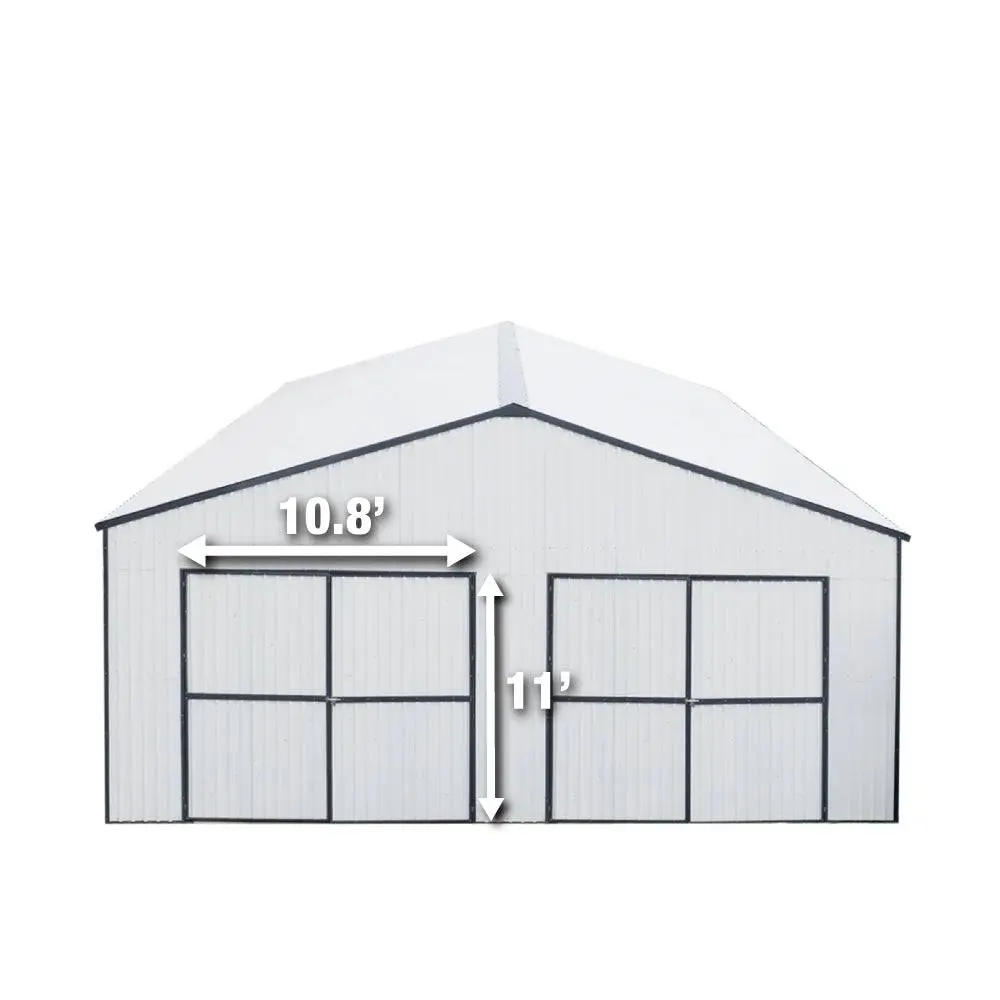 30' x 40' Metal Garage Shed, 11' High Double Front Doors, 17' Peak, 1260 Sq-Ft TMG-MS3040 - Image 3