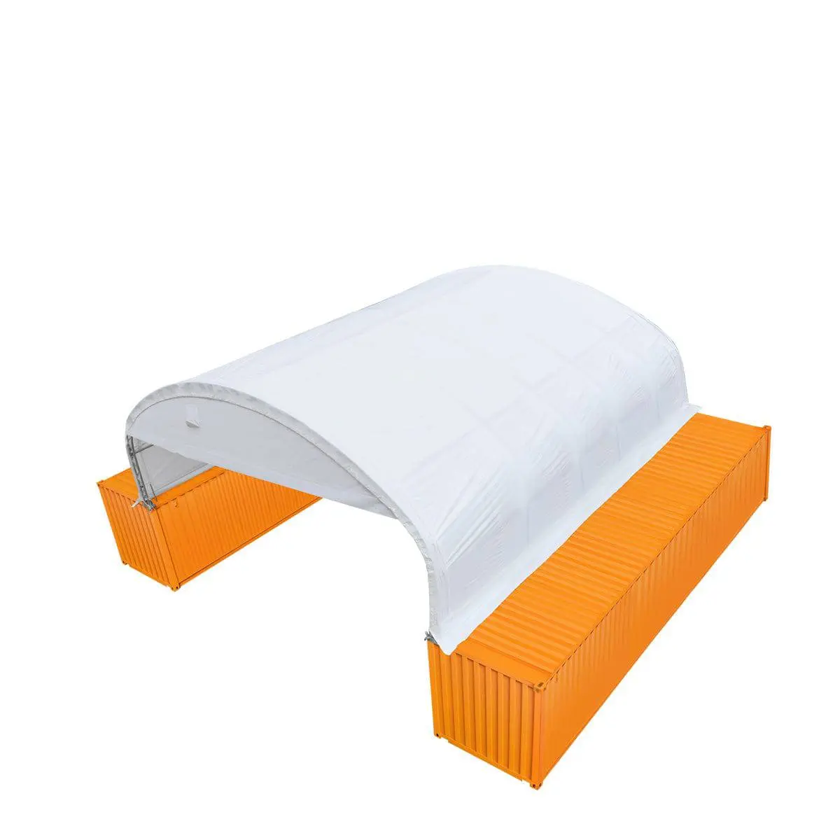 30' x 40' Dual Truss Container Shelter with Heavy Duty 17 oz PVC Cover, Enclosed End Wall & Front Drop TMG-DT3040CF - Image 5